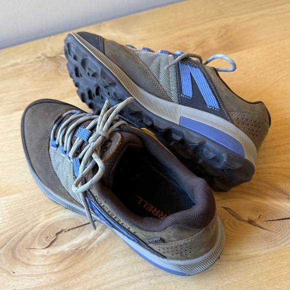 MERRELL ZION HIKING SHOE LEATHER MESH UPPER BREATHABLE LACE UP RUBBER TOE CAP 9 - Picture 11 of 12